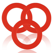 3-Pk Flush Valve Seal for Mansfield 210/211, Silicone Toilet Gasket, Red