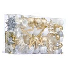 Christmas Ball Ornaments, 100ct White and Gold Shatterproof Christmas Tree