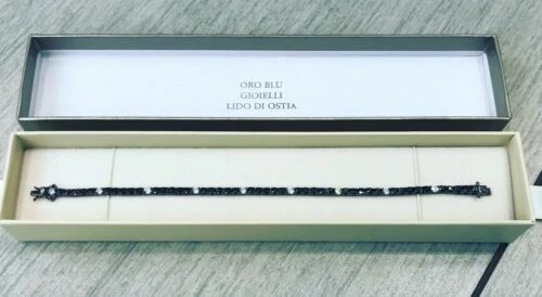 Bracciali di lusso tennis nere in argento