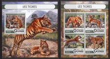 STA881 Guinea 2016 MNH 2 Sheets High CV Wild Animals Tigers
