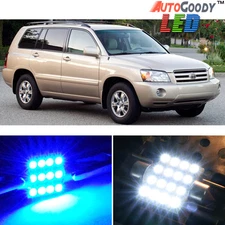 6 x Premium Blue LED Lights Interior Package Toyota Highlander 2004-2007 + Tool