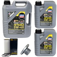 MotoröL Set 4100 5W-40 Liqui Moly 7 Liter + ÖLfilter + Schraube FüR Bmw 3Er E46