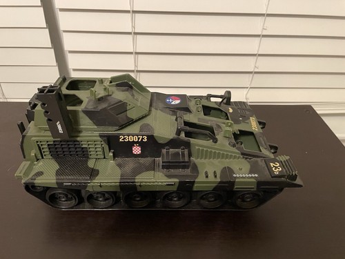 1986 LANARD VEHICULE TANK VINTAGE JOUET MILITAIRE PVC + FIGURINE genre GI JOE
