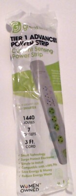 Greenlite Tier 1 Advanced Current Sensing 7 Outlet Power Strip Ideal For PC & TV