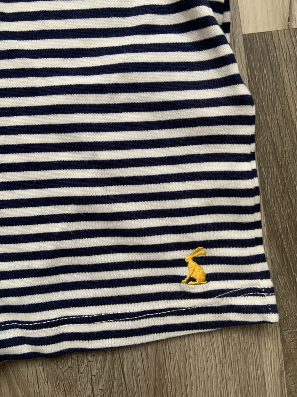 Joules TShirt Size US 12 Black White Stripe Long Sleeve 100 Cotton