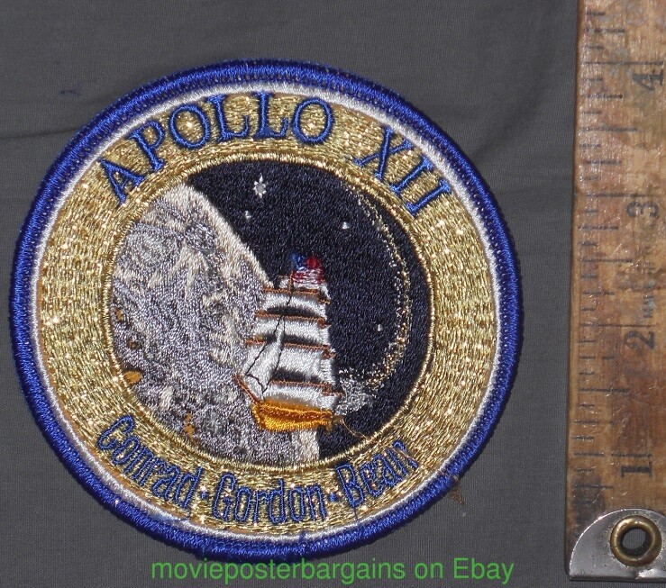APOLLO 12 XII SPACE PROGRAM Embroidered 1970's Sew-On PATCH 4 Inch Near ...