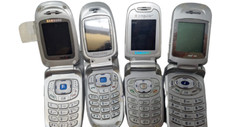 Lot of 4 Samsung SGH X497 A310 A650 A426 Flip Phones Unlocked GSM Cellular READ