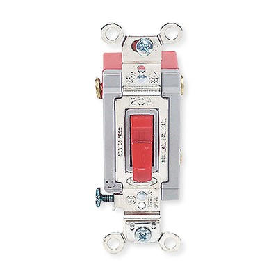 HUBBELL HBL1222R Wall Switch,Red,20A;Back;Side,DblPole 4D278