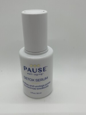 New PAUSE Well-Aging DETOX SERUM Unclogs Pores Prevents Acne Breakouts Vegan