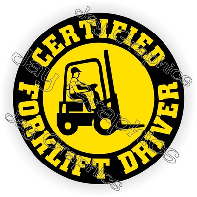 3pcs Certified Forklift Driver Hard Hat Stickers Decals Tow Motor Pallet Jack
