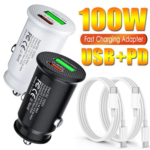 100W USB Type-C Car Charger Fast Charger Adapter For Google Pixel 8A 8 Pro 7A 7 - Picture 1 of 18