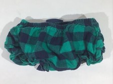 Ruffle Butts Infant Size 3-6 Months Green / Blue Plaid Diaper Cover YS-571