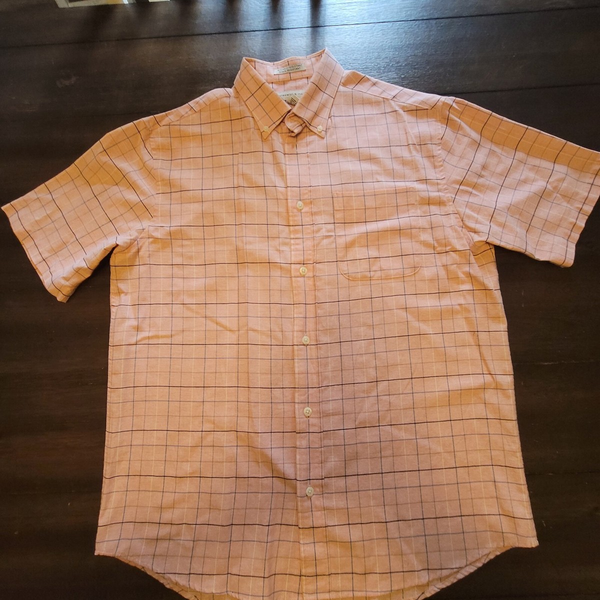 peach color men's dress shirt Bradford Italian Linen Short Sleeve Shirt Peach - 3XL