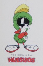 1999 MARVIN THE MARTIAN Sticker 6 x 4 cm. 2.5" x 1.6" Spain Promo Warner Bros