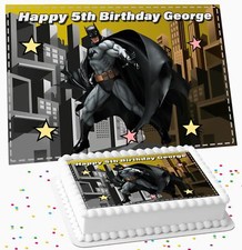 BATMAN BIRTHDAY PARTY PERSONALISED ICING EDIBLE COSTCO CAKE TOPPER SHB-04