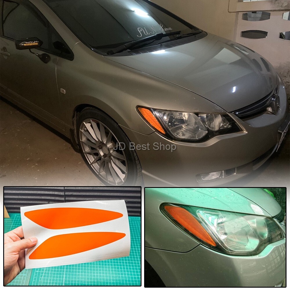 Orange Corner Light Sticker turn signal film For Honda civic FD