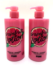 TWO Victoria's Secret Pink COCONUT OIL  GRAPEFRUIT Lotions HUGE 14 OZ SEALED 