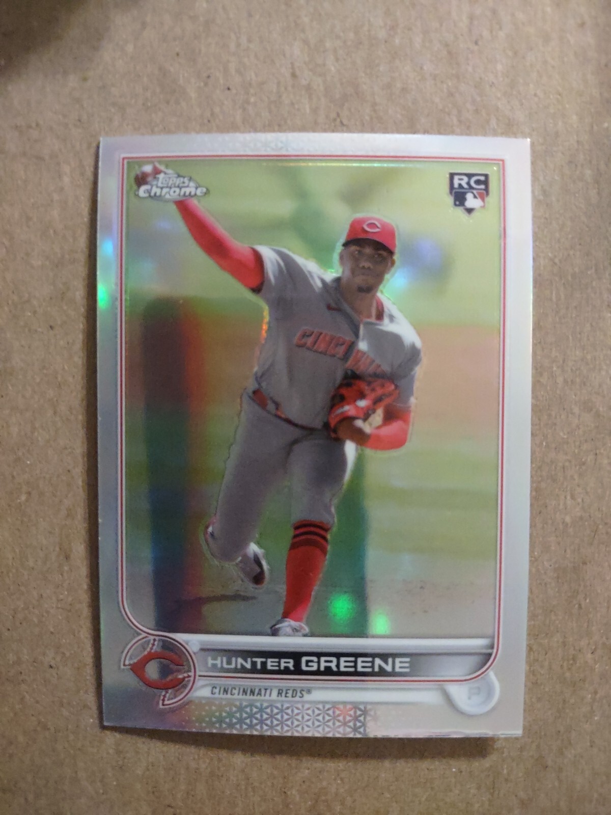 Hunter Greene 2022 Topps Chrome Sonic IMAGE Variation Refractor Rookie Card #224
