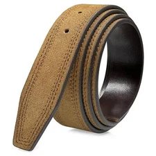 Reversible Belt Strap "NO Buckle" Cowhide Leather Replacement Strap 1-3/8" wide