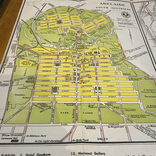 Adelaide And Suburbs Tourist Map Vintage - Picture 4 of 5