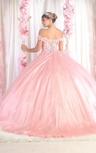 Womens Dresses For Quinceanera Pageant Long Off The Shoulder Ball Gown Plus Size - Picture 10 of 12