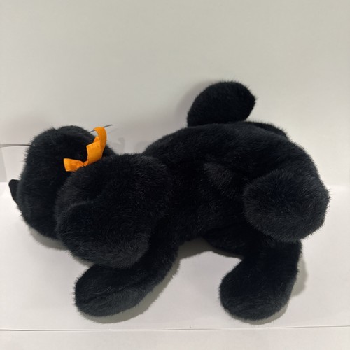 Playful Plush by Chrisha Black Cat 1988 Made in Korea Vintage 14” Yellow Eyes - Picture 6 of 13
