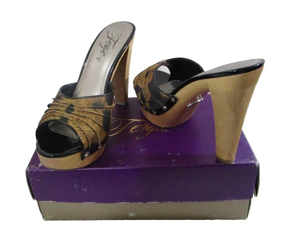 Новый в коробке Fergie Hava заглянуть носок платформе насосы женские туфли 9 черный леопард $90 - Изображение 2 из 4