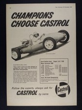 1960 Cooper J.A.P. 1100 race car photo Castrol Oil vintage print Ad