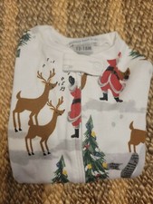 Pottery Barn Kids Santa Nursery Pajama Infants 12-18 Month Snug Fitted