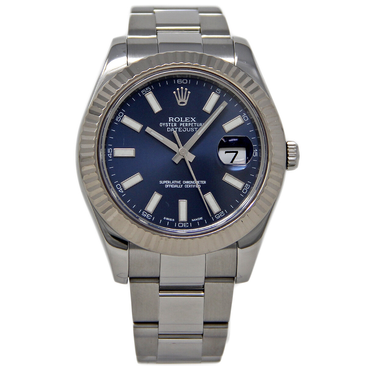 Rolex Datejust II 41mm Blue Steel White Gold 116334