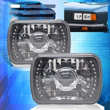 7" X 6" Headlight H6014 H6052 H6054 Beam Bule Halo Diamond Headlights Lamps Pair