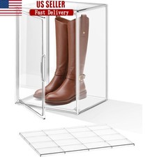 Extra Large Clear Acrylic Display Case Stackable Storage W/ Adjustable Dividers
