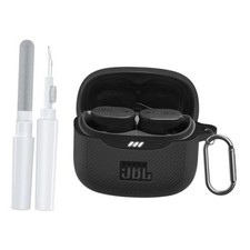 for JBL Tune Buds 2 Case Cover, Soft Silicone Protective Earbuds Case, Black