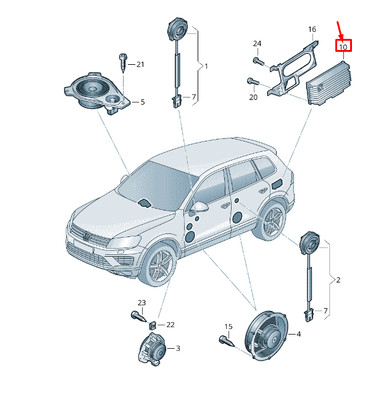 VW TOUAREG 7P MK2 Amplificateur de système audio 7P6035466AZ03 NOUVEAU ORIGINE