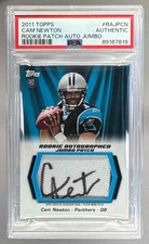 CAM NEWTON 2011 Topps Football Rookie Jumbo PATCH AUTO #'d 5/5 RC PSA
