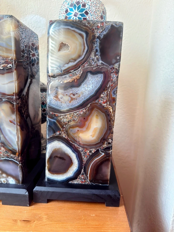 12.5"x5"x6.5" Handmade Agate Stone Table  Lamp Weighs over 3kg - Image 2 of 4