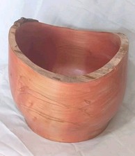 Maple Burl Bowl Orange 10.5X9.5" Artist Signed Numbered Deep Handmade