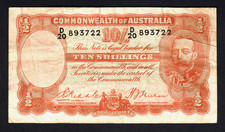 Australia R-11. (1936) Ten Shillings - Riddle/Sheehan.. Geo V Portrait.. Fine