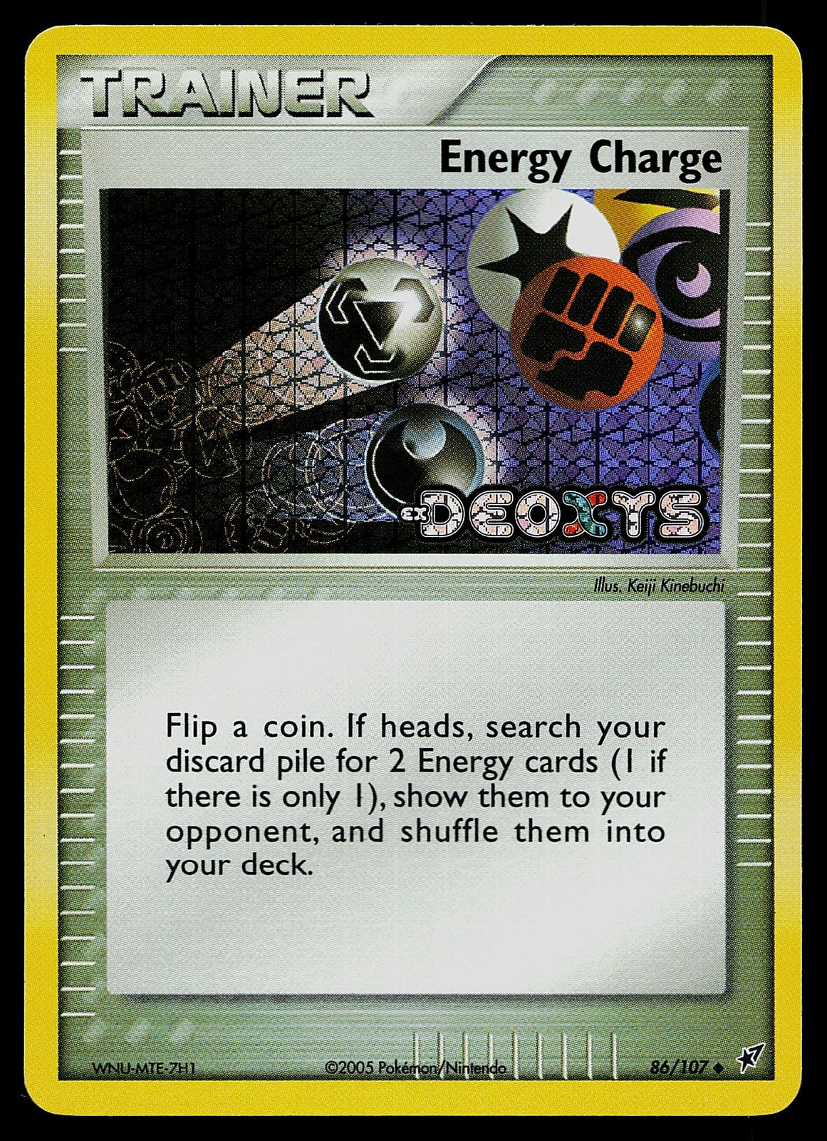 Pokemon Card - Energy Charge Deoxys 86/107 Uncommon Reverse Holo STAMPED
