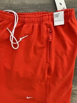 $90 Nike Sportswear Men 2XL Solo Swoosh French Terry Shorts Orange Dx0817-633