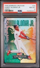 Sandy Alomar Jr /250 PSA 8 Green Refractor 1998 Donruss Crusade Indians #20