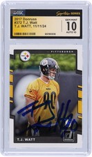 T.J. Watt Steelers Signed 2017 Panini Donruss #372 CGC 10/10 Rookie Card