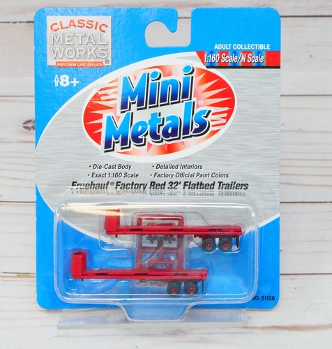 Remolques de plataforma Mini-Metals 51126, Fruehauf Factory Red 32', escala 1/160 N | Zustand: New