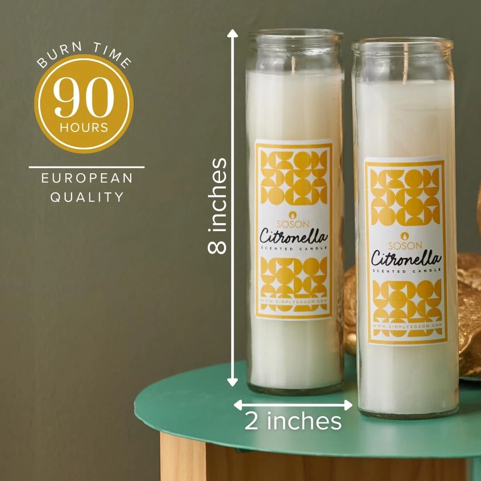 Citronella Candle - Citronella Scented Devotional Glass Jar Candles Ivory - 2... - Image 2 of 4