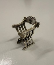 Miniatura sedia Savonarola in Argento 925 3 cm collezione collezionismo vintage
