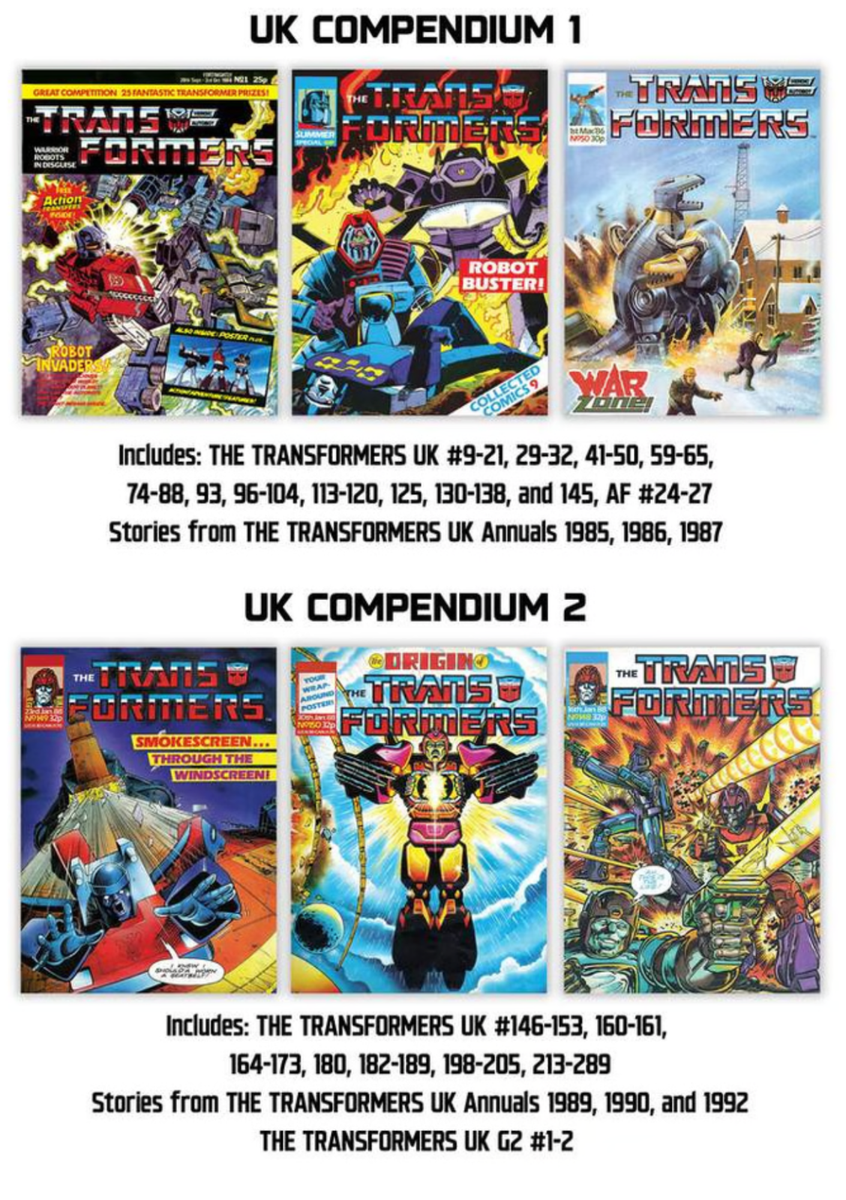 TRANSFORMERS COMPLETE UK EDITION COMPENDIUM Vol 1 & 2 HARDCOVER