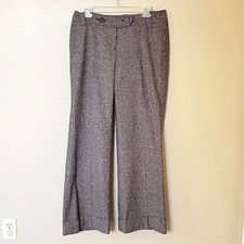 Ann Taylor LOFT Brown Marisa Tweed Wool Blend Trousers - Size 6