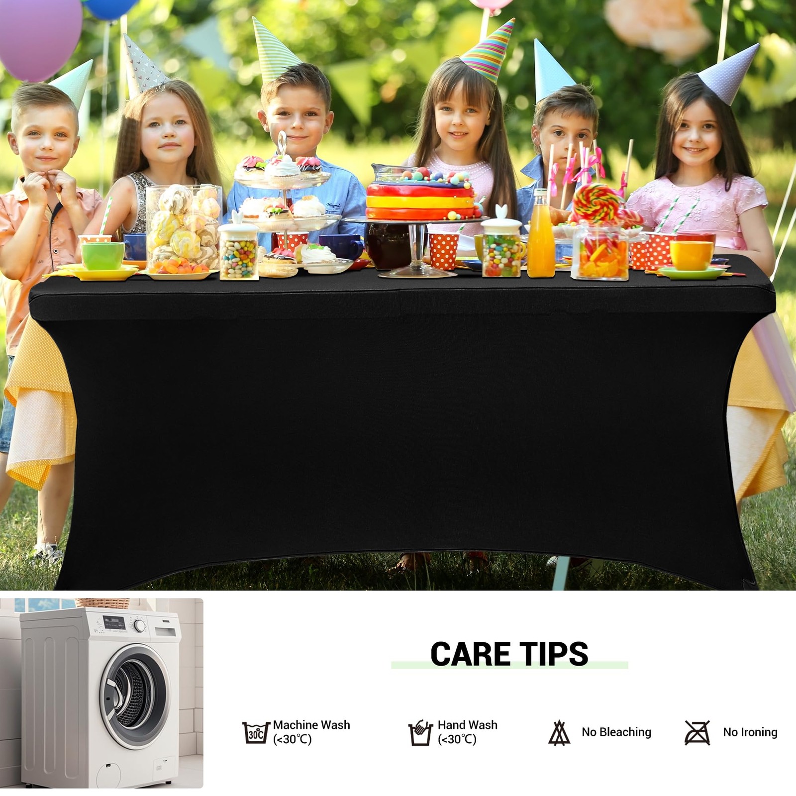 Obstal 6 Pack Stretch Spandex Table Covers 6ft Fitted Tablecloths for Wedding...