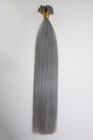 U Nail Tip Keratin Remy Human Hair Extensions Glue Fusion Indian Hair Gray 16in — photo 4