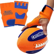 Toss & Catch Water Ball Game w/ 2 Gloves, Hook & Loop, Beach Pool Football Set